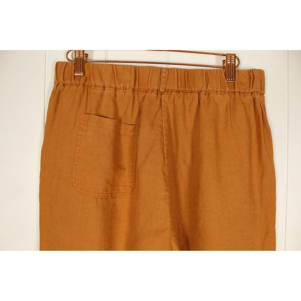 Quince 100% European Linen Tapered Ankle Pants in Golden Brown Size Small